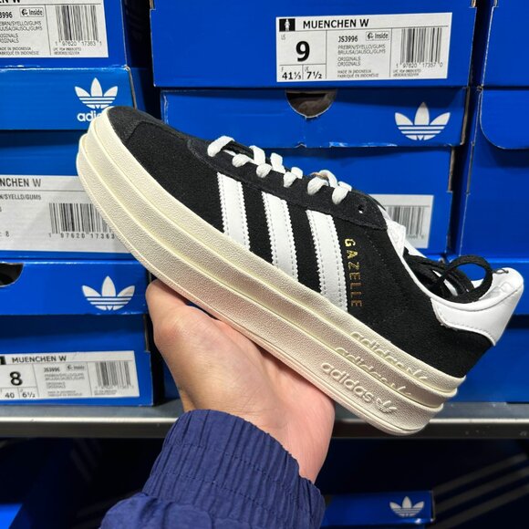 adidas Gazelle Bold Core Black White (Women's) - Picture 2 of 2